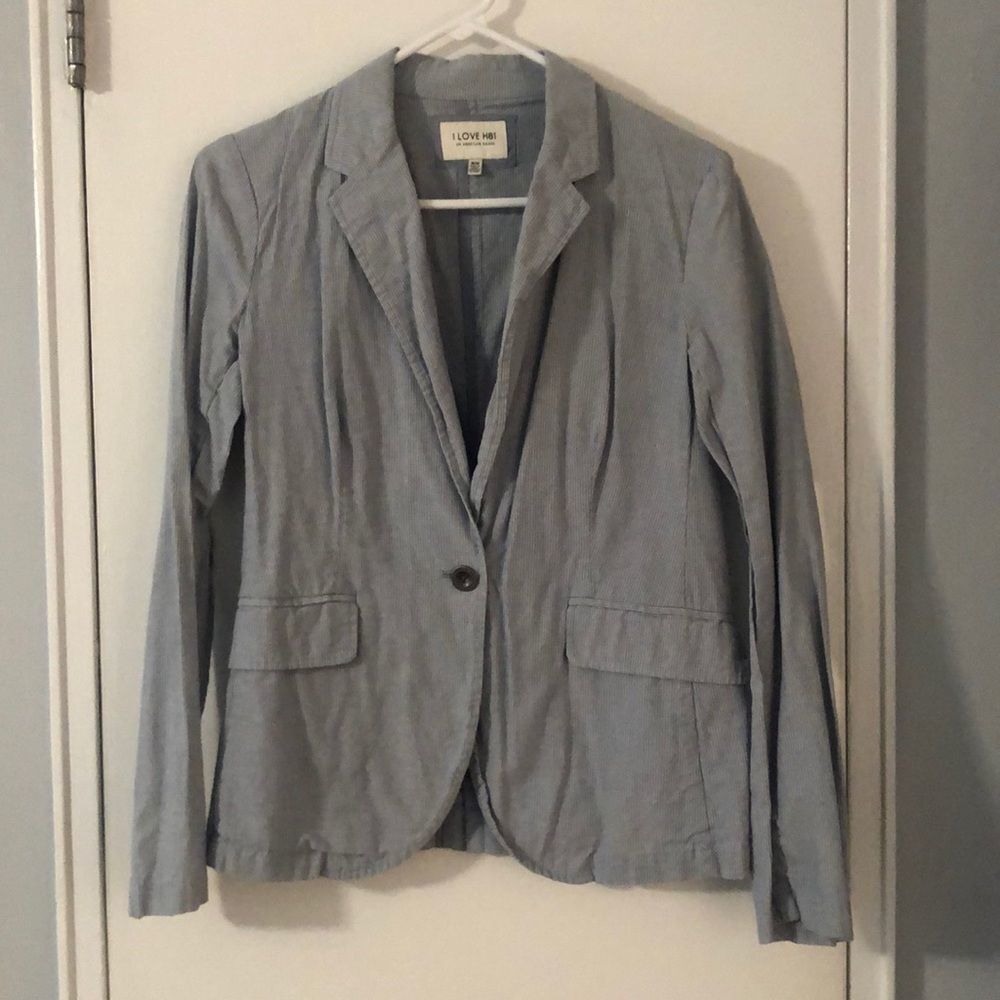 Light denim striped blazer